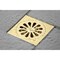 Kingston Brass BSF4161PB Watercourse Sunburst 4" Square Grid Shower Drain, Brass BSF4161PB - alternate 4